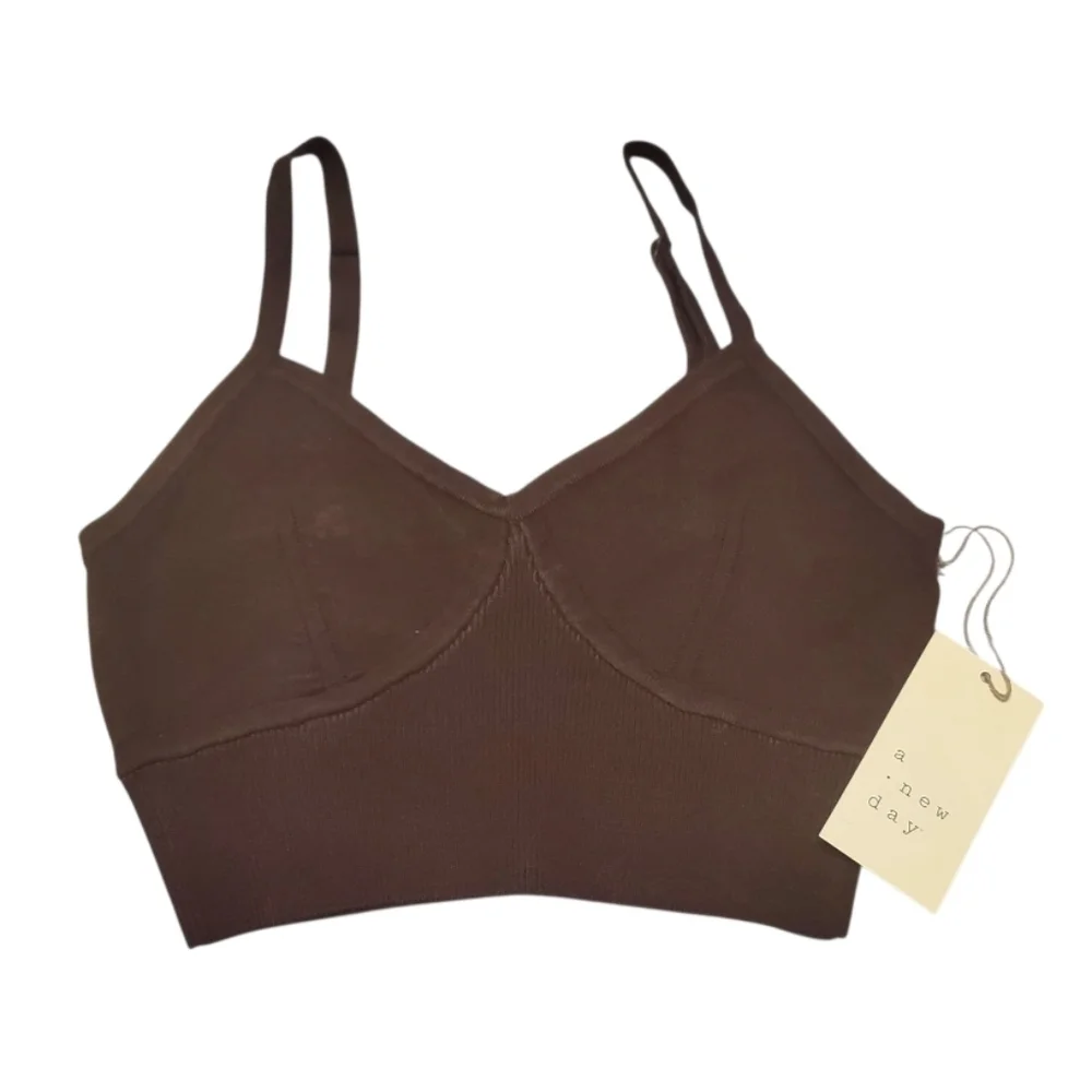 NWT A New Day Women's Brown Intimate Sweater Bralette Tank Top XS